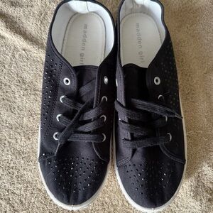 Madden Girl Black Perforated Lace-Up Sneakers
